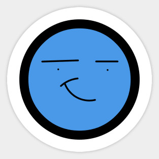 Blue Smirk Face Sticker